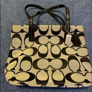 Coach F25771 Signature Silver/Black Purse